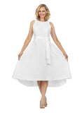Sleeveless Full Flare Hi-Lo Drs w/ Styling Belt