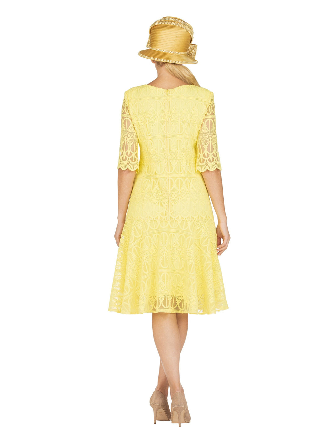 1pc Embroidery Lux Lace Pleated Flare Dress