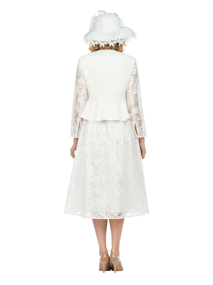 2pc Lux Lace A-line Bolero Jkt Drs-Plus