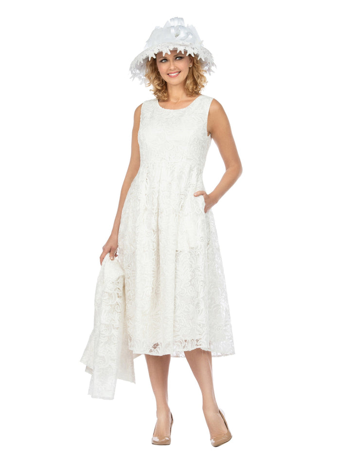 2pc Lux Lace A-line Bolero Jkt Drs-Plus