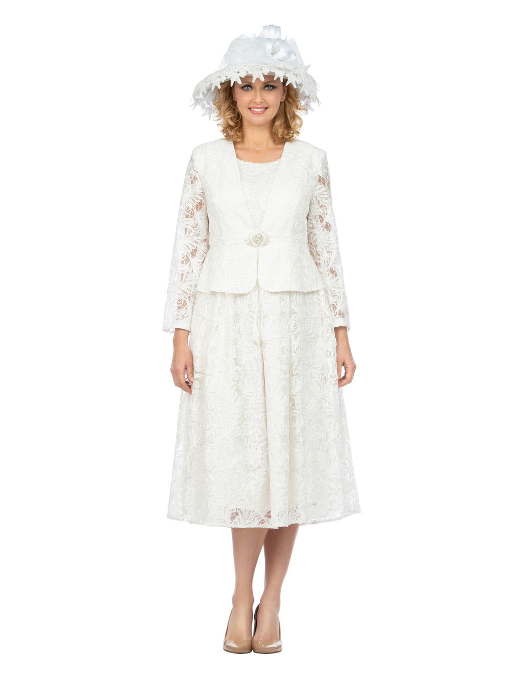 2pc Lux Lace A-line Bolero Jkt Dress