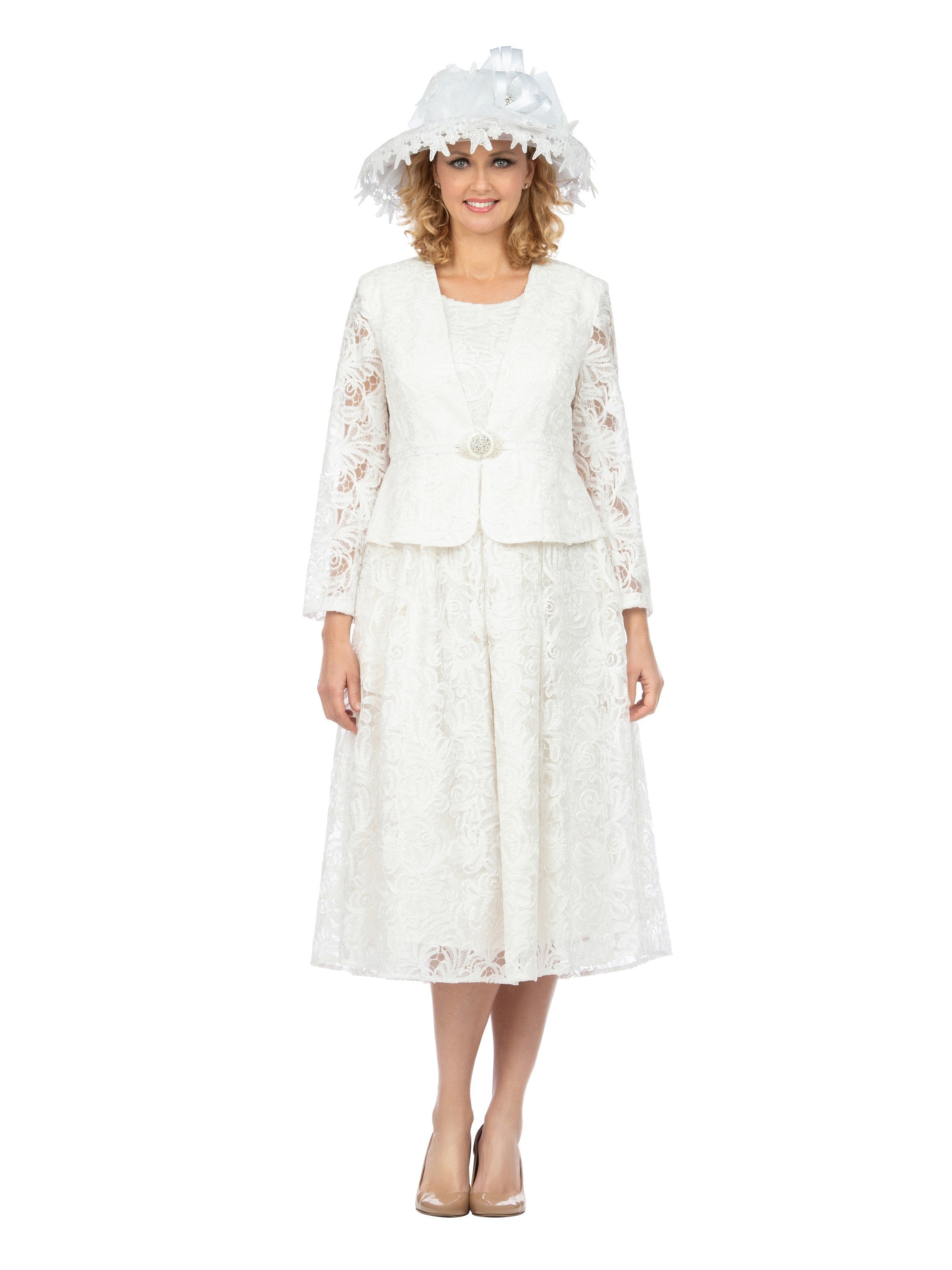 2pc Lux Lace A-line Bolero Jkt Dress