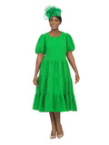 Short Slv Popcorn A-line Dress