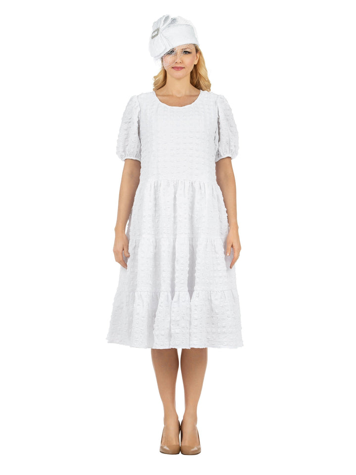 Short Slv Popcorn A-line Dress