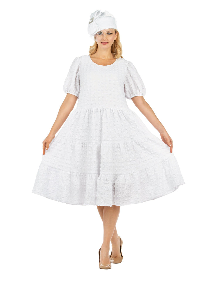 Short Slv Popcorn A-line Dress