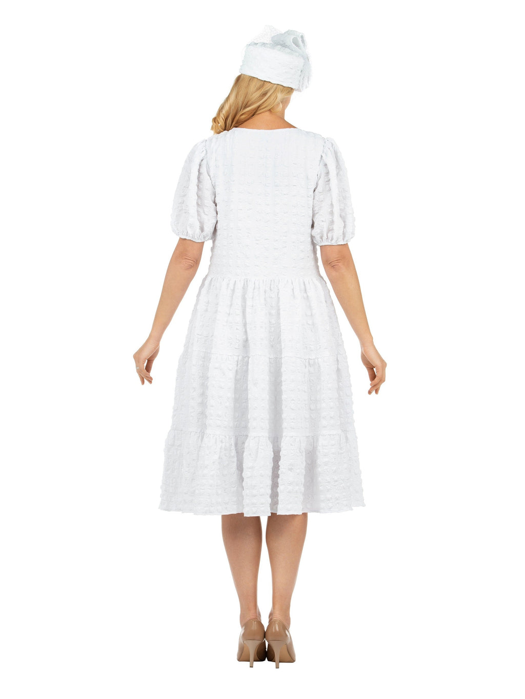 Short Slv Popcorn A-line Dress
