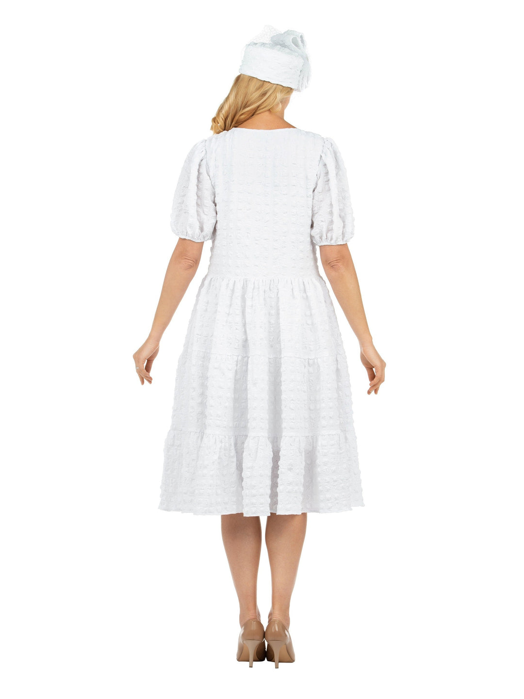 Short Slv Popcorn A-line Dress