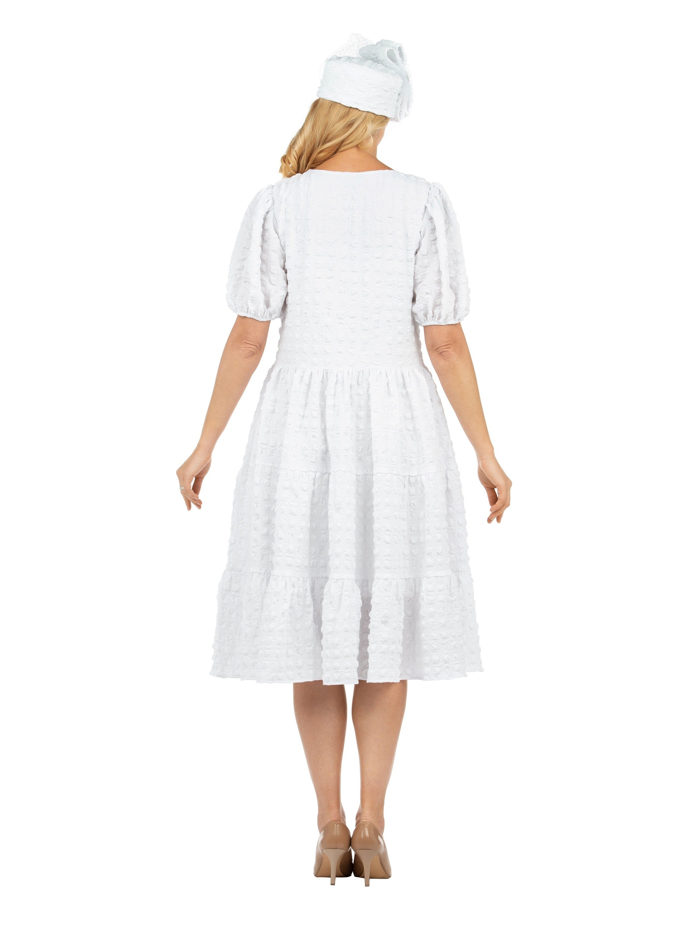 Short Slv Popcorn A-line Dress