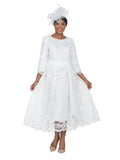 Long Slv Lux Lace A-line Dress w/ Belt