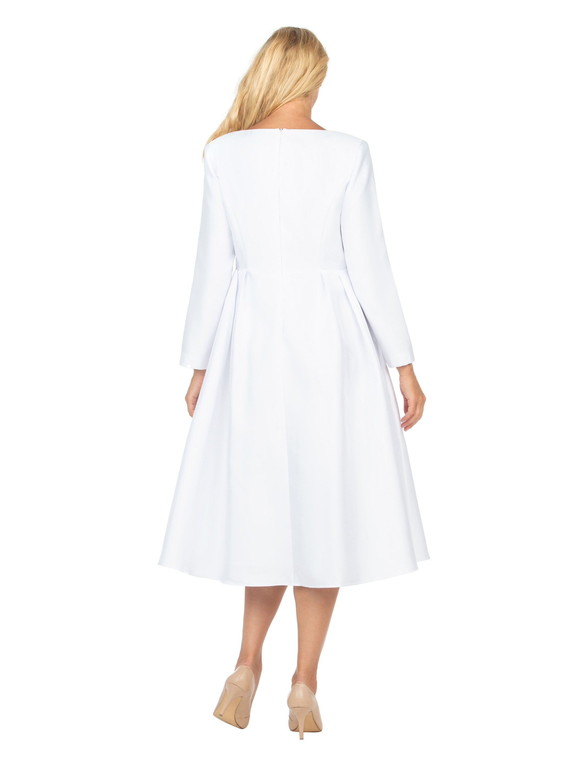 Timeless A-Line Dress with Jewel Brooch-Plus