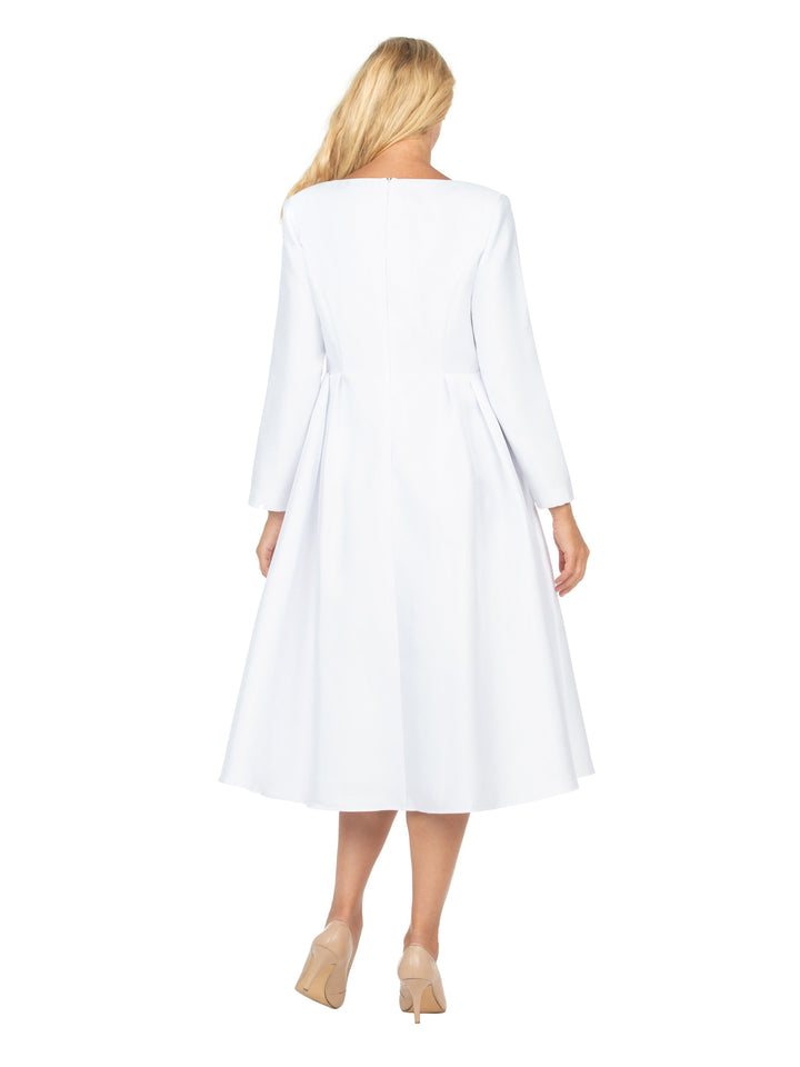 Timeless A-Line Dress with Jewel Brooch-Plus