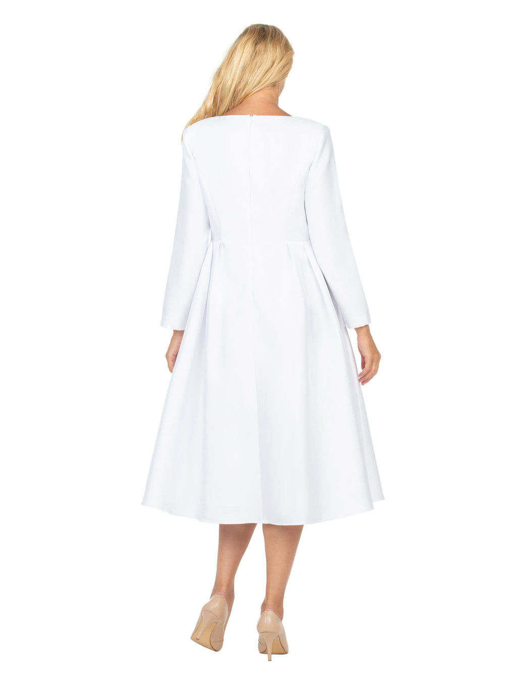 Timeless A-Line Dress with Jewel Brooch