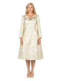 1pc Lux Brocade A-line Dress w/ Cape