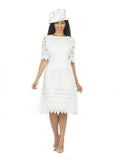 1pc Elbow Length Slv Lux Lace Shift Dress - Plus