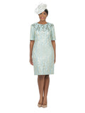 Short Slv Brocade Sheath Dress