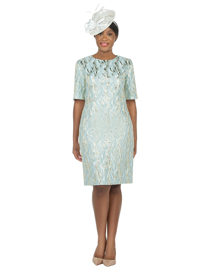 Short Slv Brocade Sheath Dress
