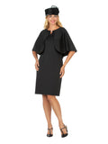 1pc Rhinestone Cape Slv Shift Drs w/ Keyhole Neck
