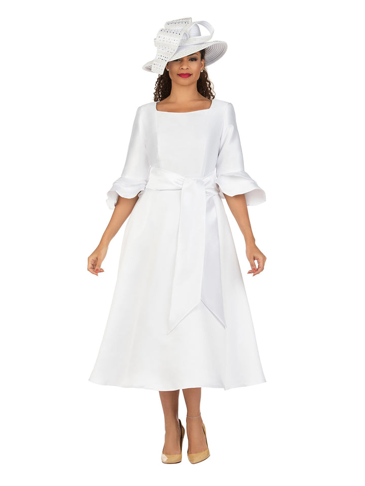 1pc Silky Twill Fit&Flare Drs w/ Belt-Plus Size