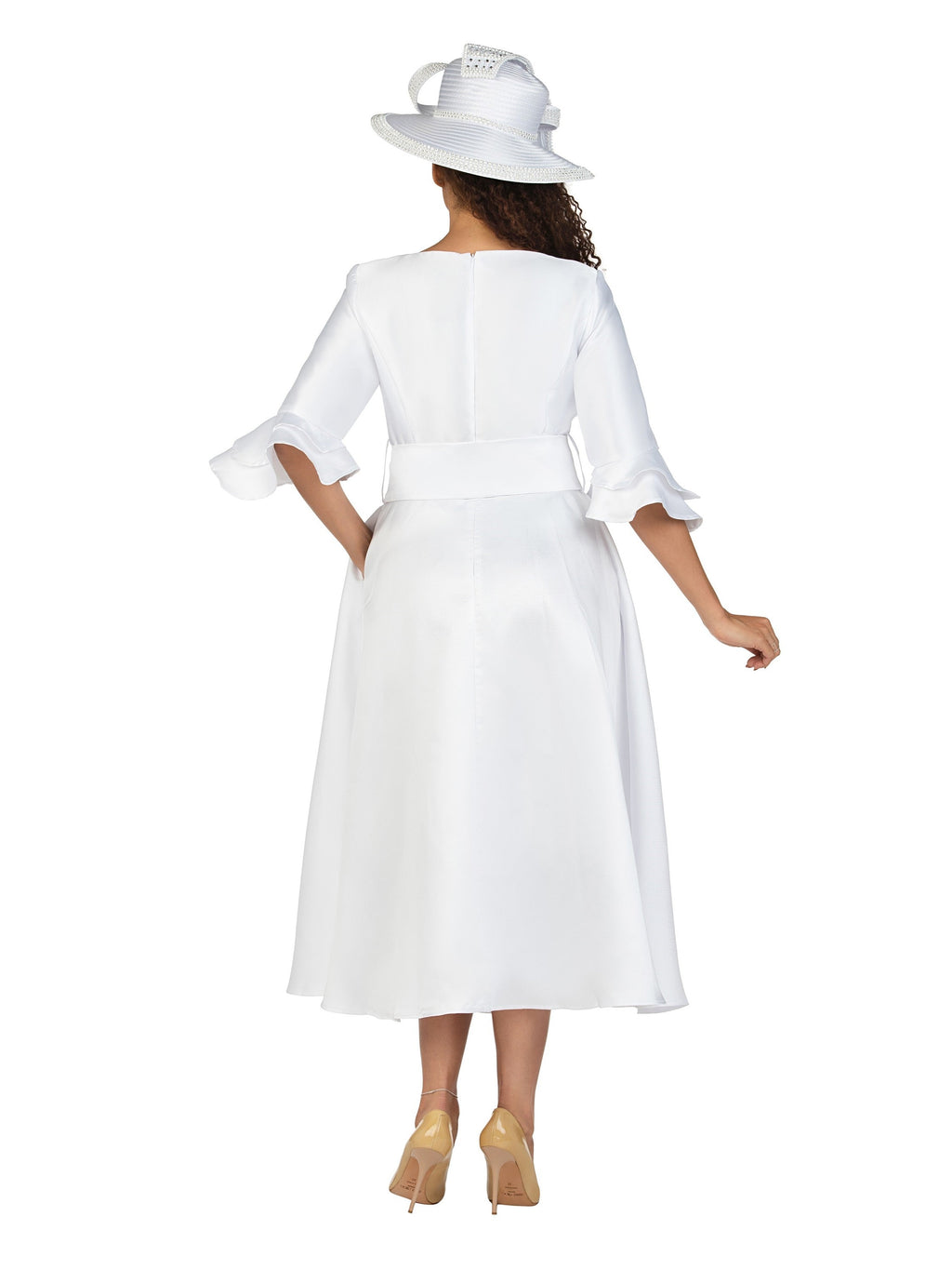 1pc Silky Twill Fit&Flare Drs w/ Belt