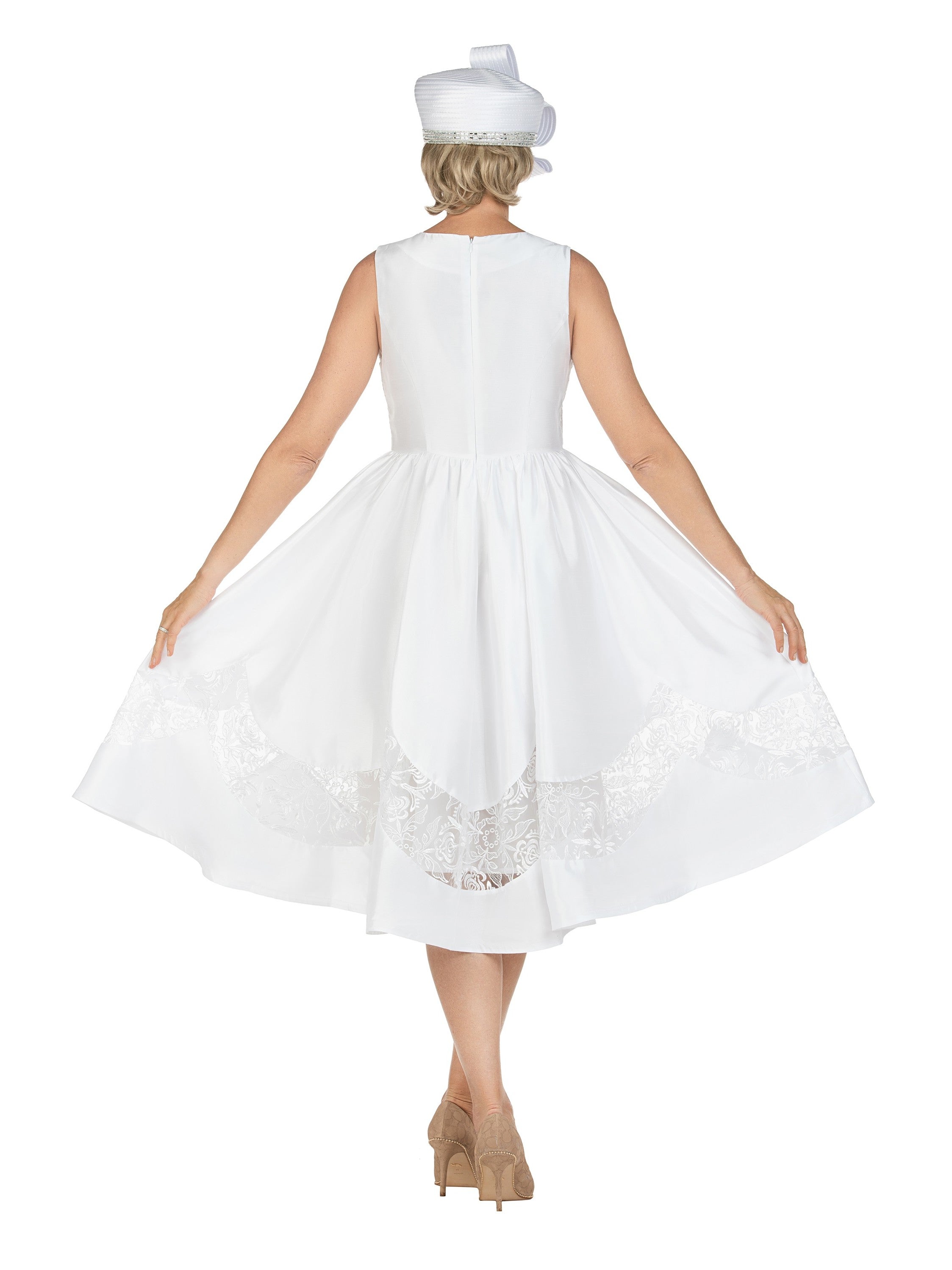 2pc Shantung+Lace A-line Dress w/ Jkt-Plus