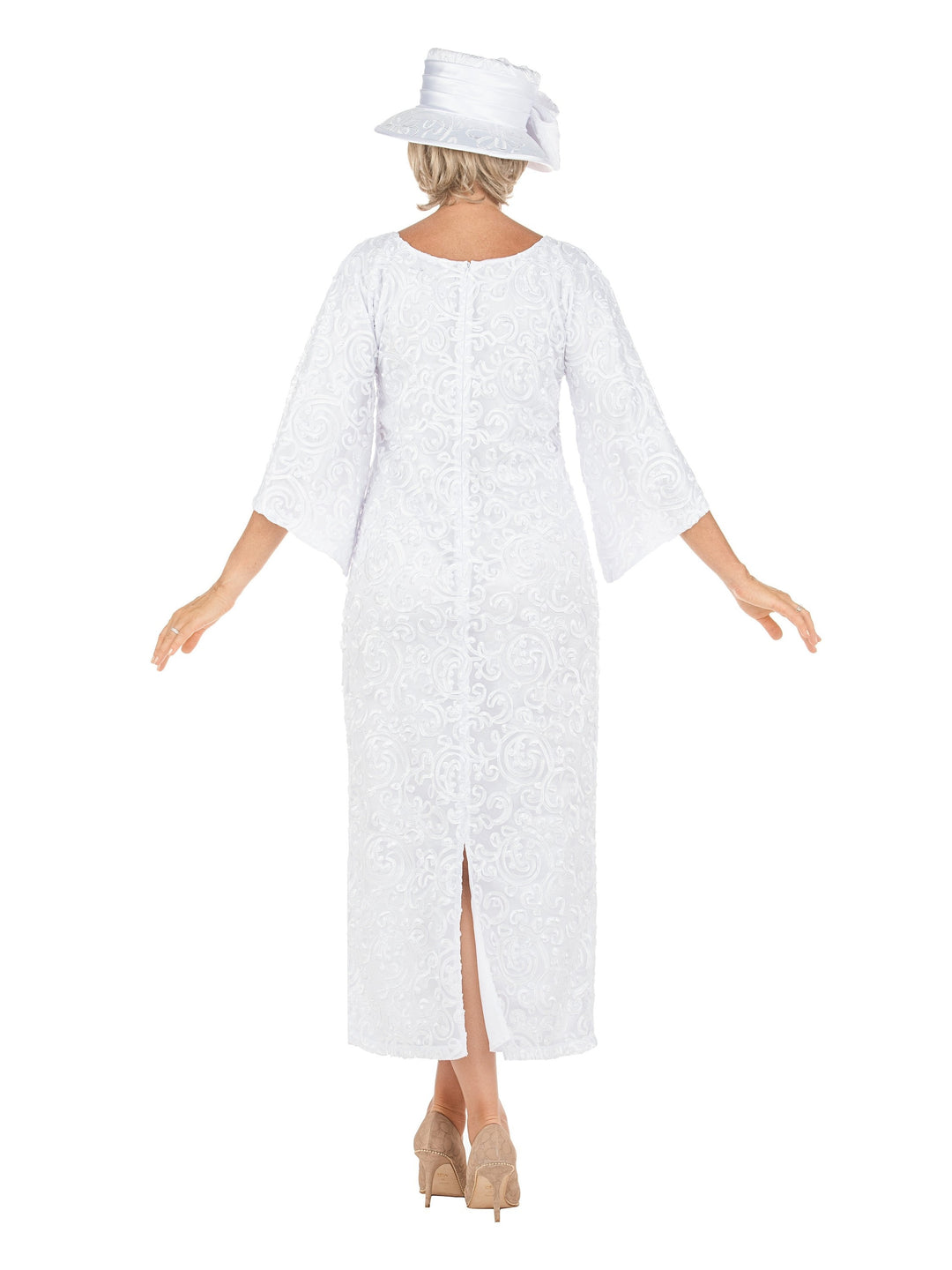 2pc Lux Lace Dress w/ Belted Lace Cape