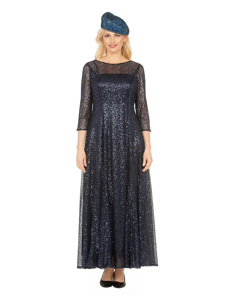 Evening Dress w/ See-thru Sleeves