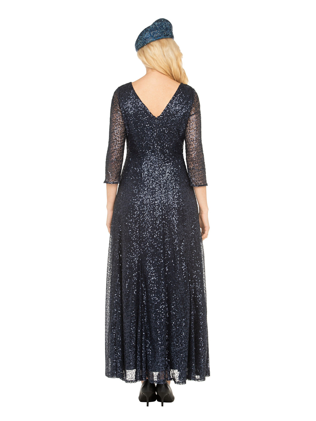Evening Dress w/ See-thru Sleeves