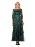 Evening Dress w/ See-thru Sleeves