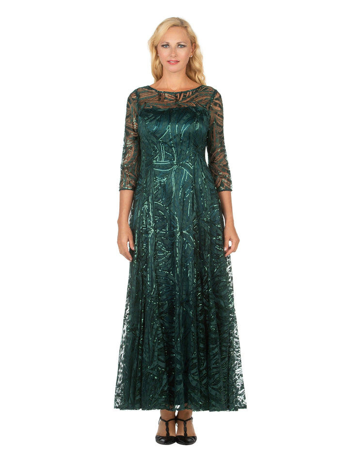 Evening Dress w/ See-thru Sleeves