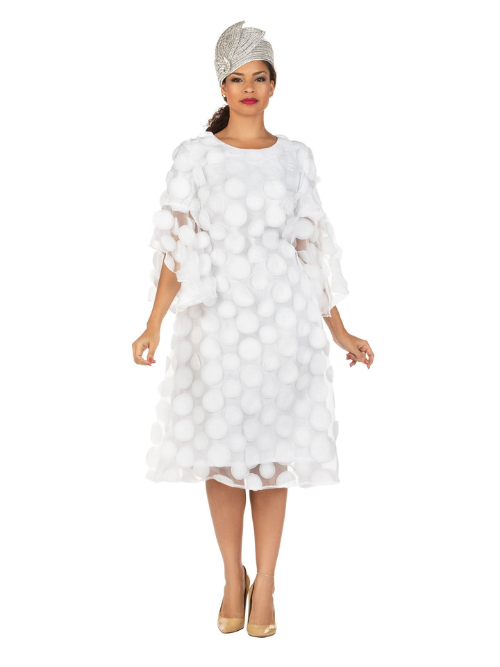 Bell Slv A-line Drs w/ Circular Petals Decor-Plus