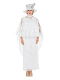 2pc Lux Lace Drs + Stand Collar Cape