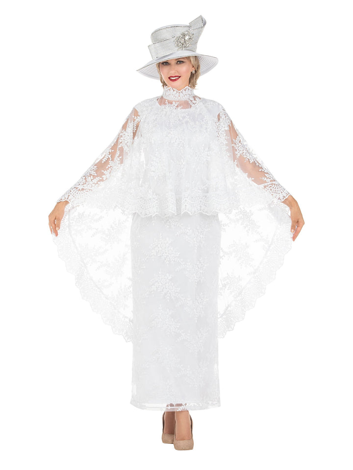 2pc Lux Lace Drs + Stand Collar Cape