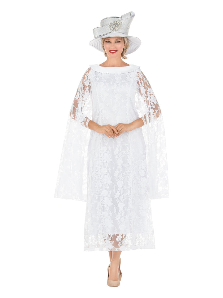 Faux 2pc Lace Overlay Drs w/ Cape