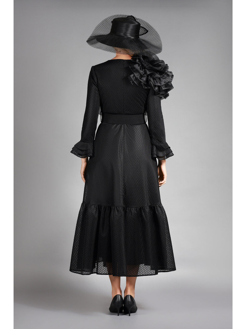 Honeycomb Mesh LS A-line Drs w/ Ovsz Orgz Flwr
