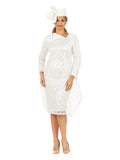 Metallic Lace Shift Dress w/ Overlay