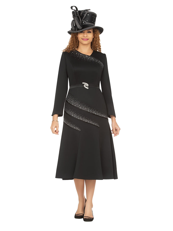 Lt Scuba A-Line Dress w/ Galaxy Stone Decor-Plus