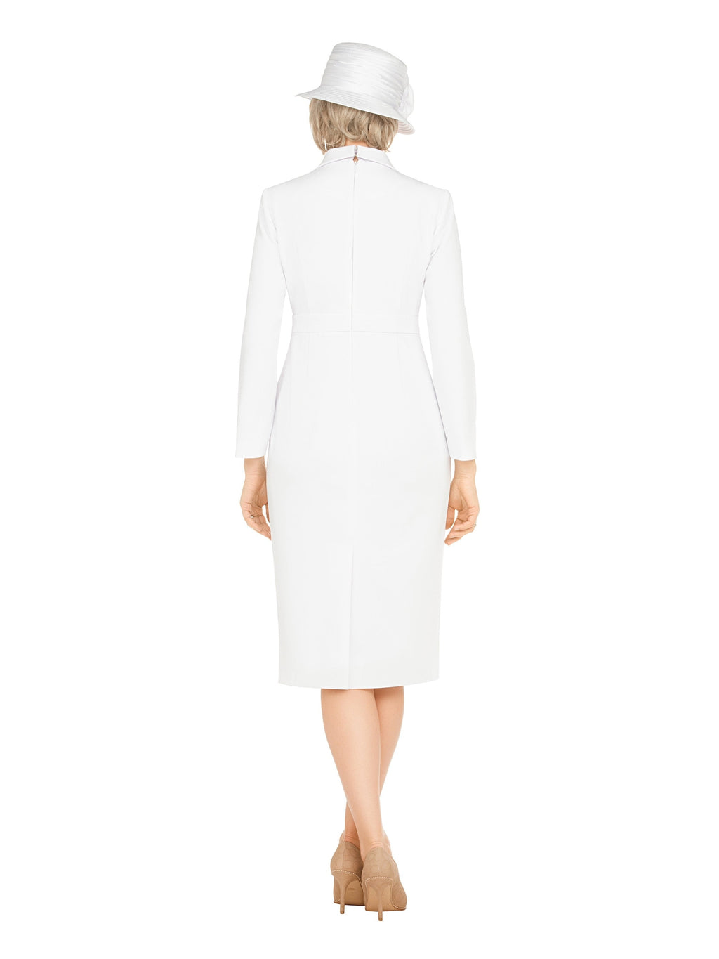 Notch Collar Long Sleeve Waisted Sheath Dress-Plus