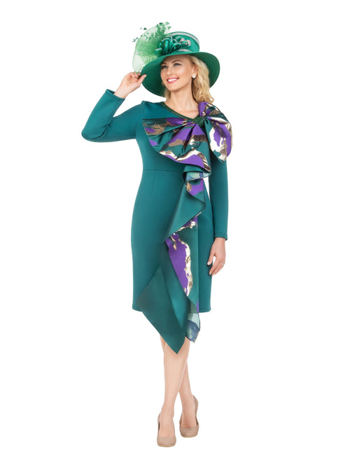 Scuba Sheath Dress with Statement Bow & Sash