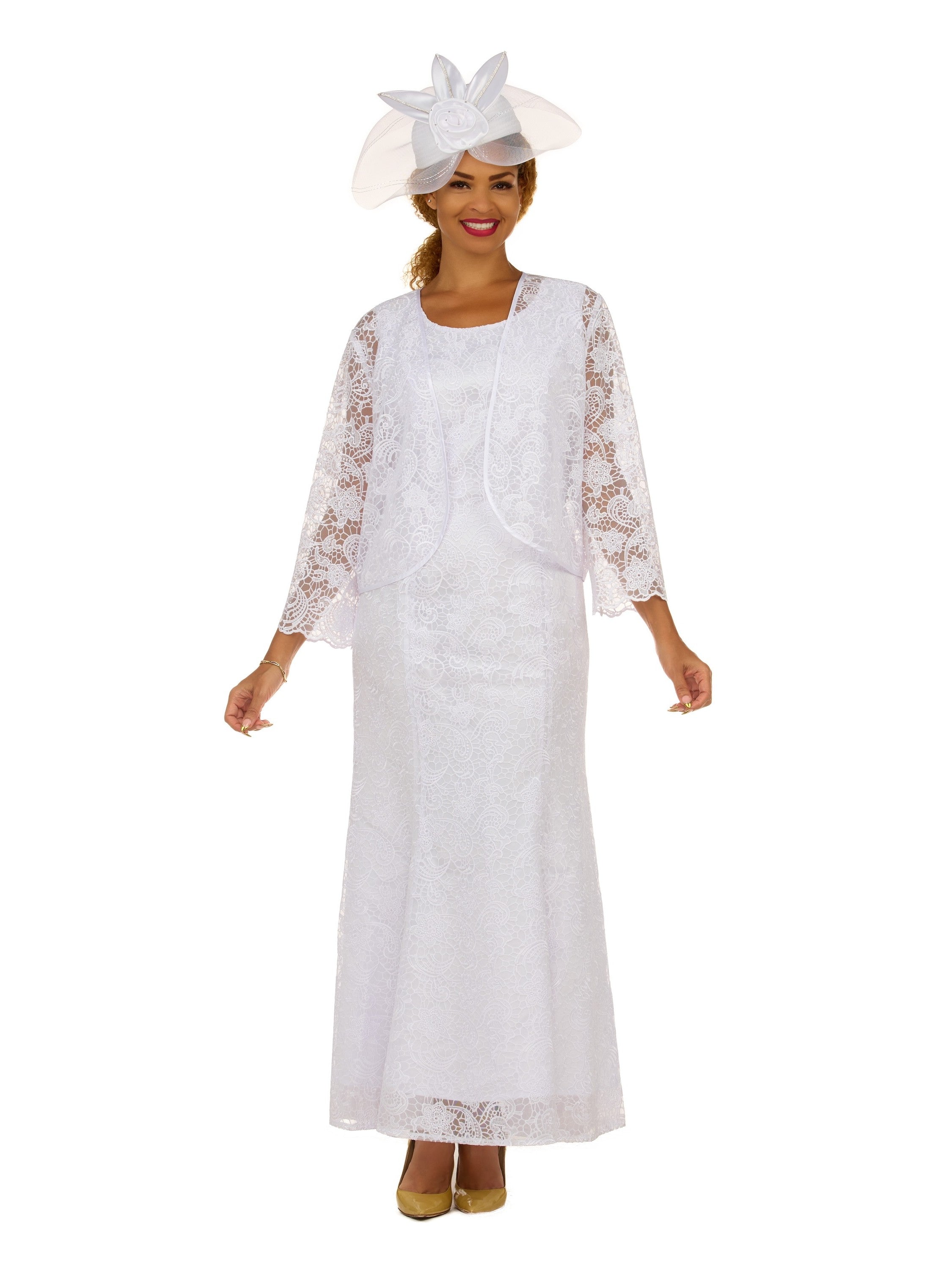 2pc Lace Maxi Dress w/ Sheer Bolero Jacket-Plus