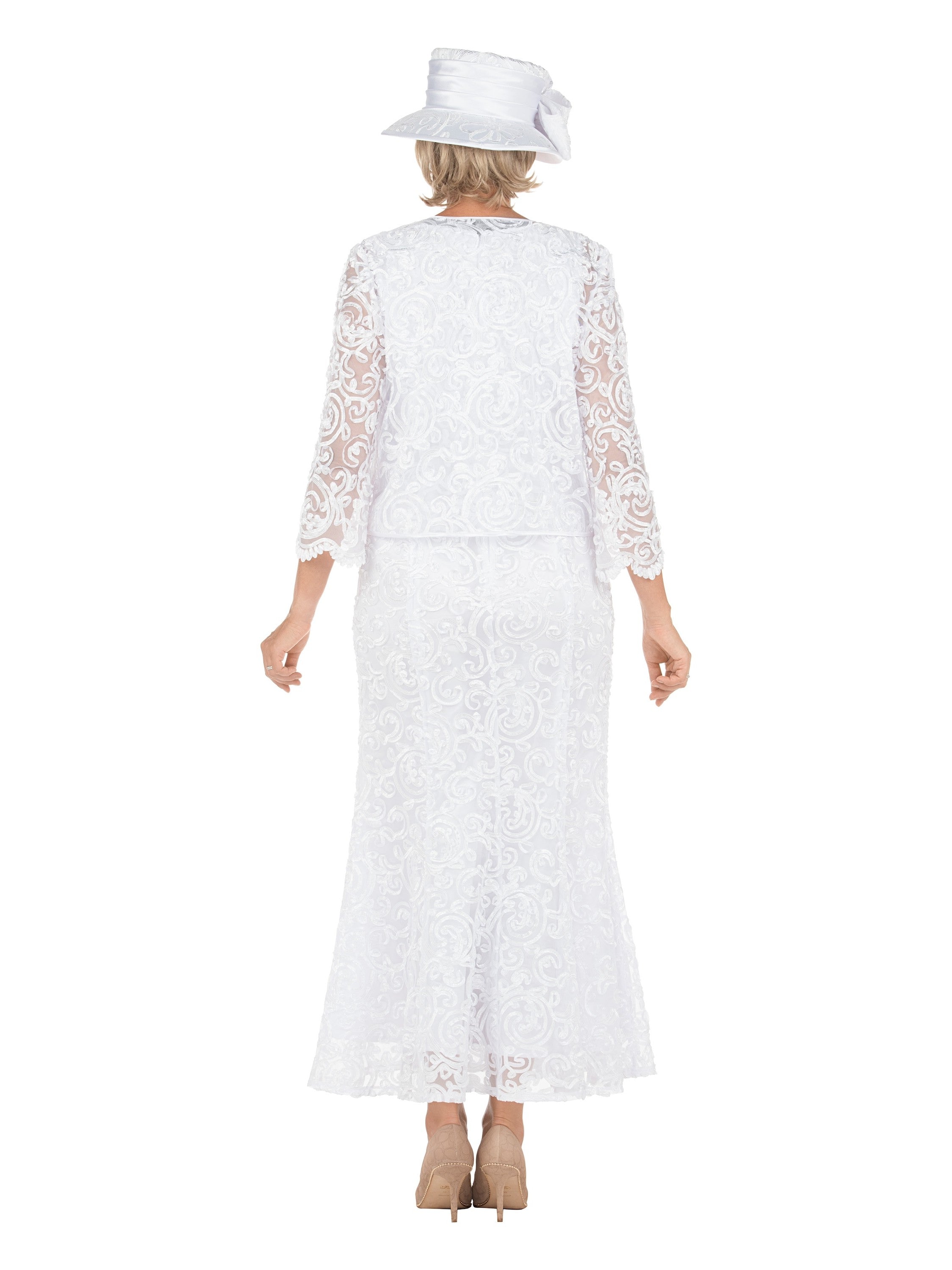 2pc Lux Lace Bolero Jkt Dress-Plus