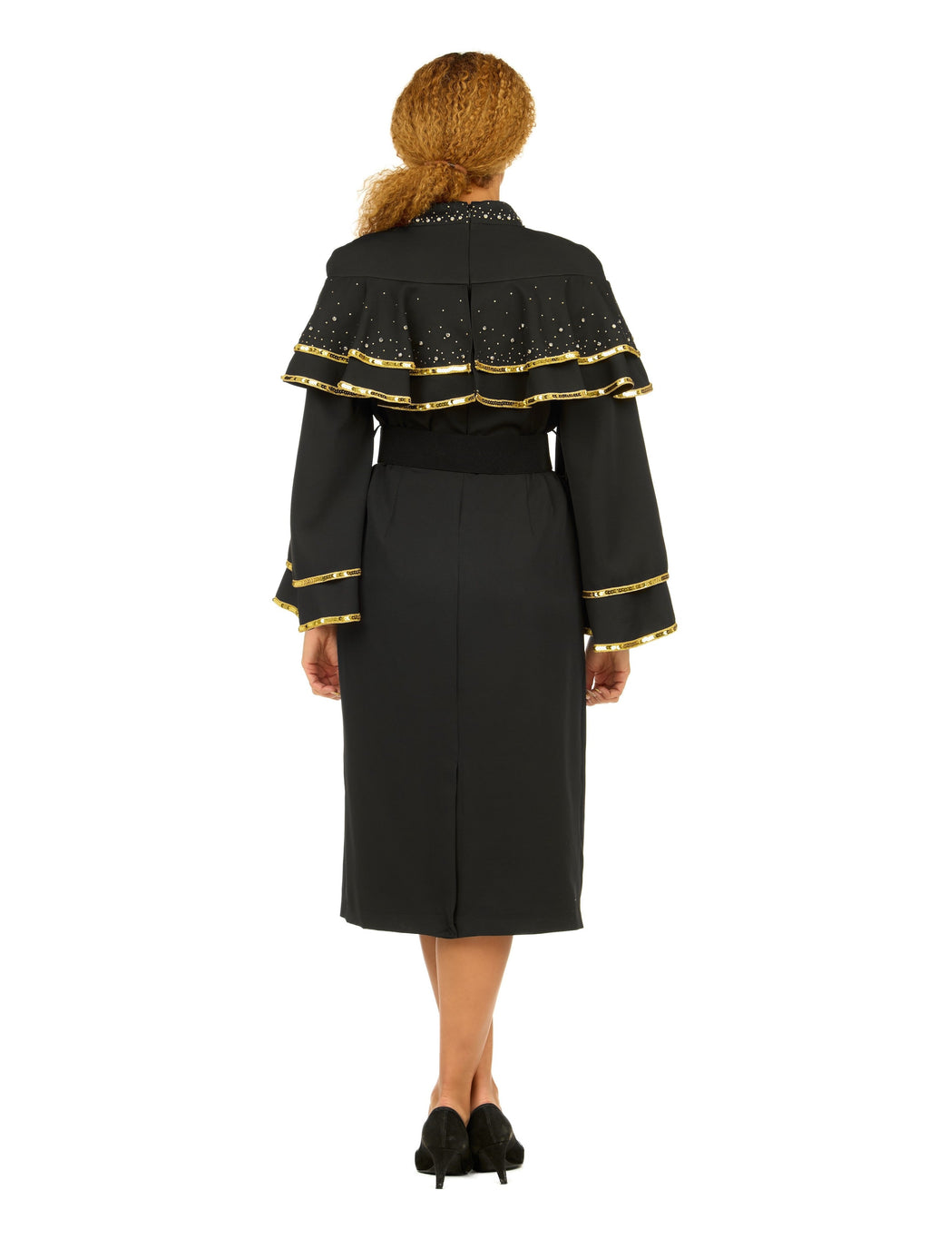 Mock Neck Shift Drs w/ Seq&Beads Decor-Plus