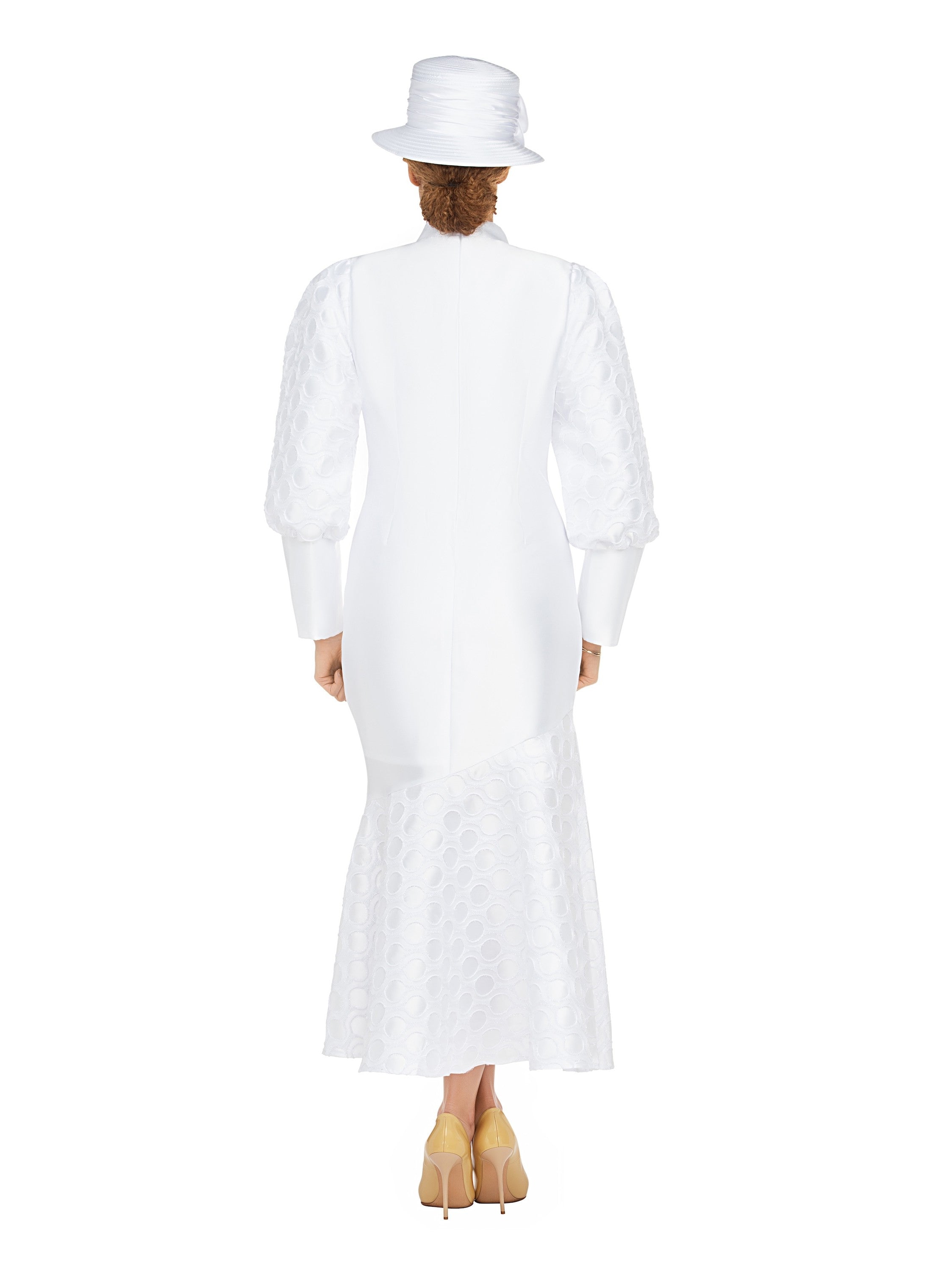 Silky Twill Bubble Sleeve Asymmetric Dress