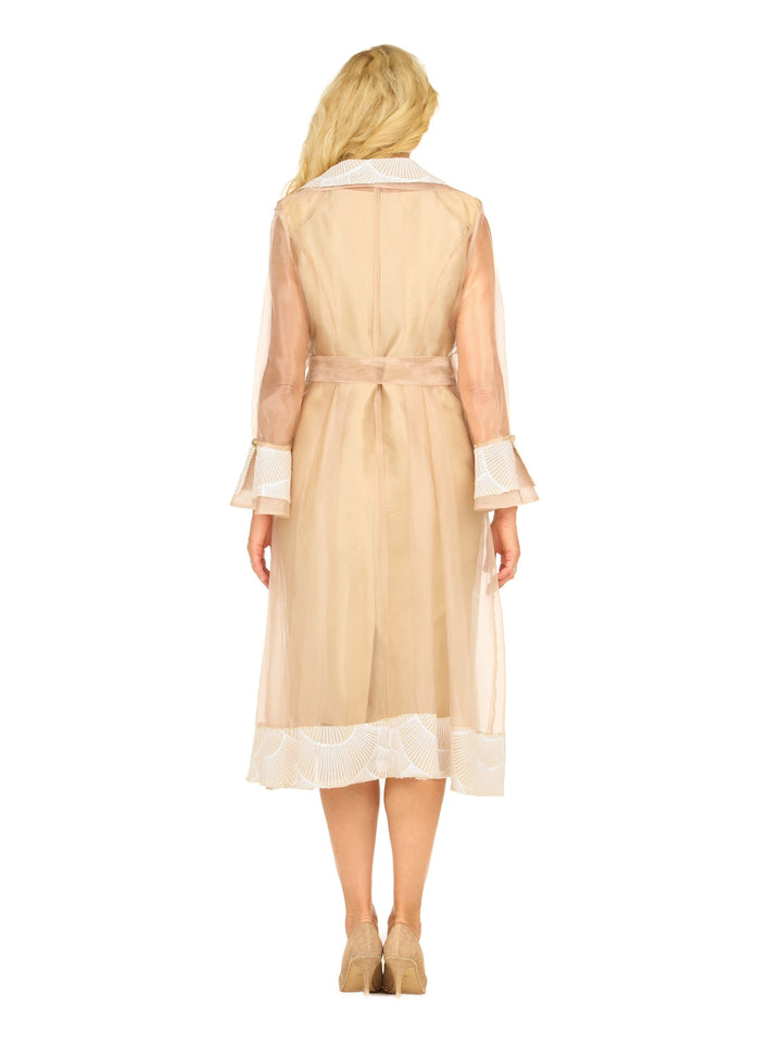 2pc Sequined Sheath Dress w/ Sheer Organza Jkt