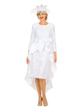 Sequin Lace Hi-Lo Dress w/ Statement Bow Waist