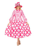 Bold Print Tiered Button-Front Midi Dress w/ Belt