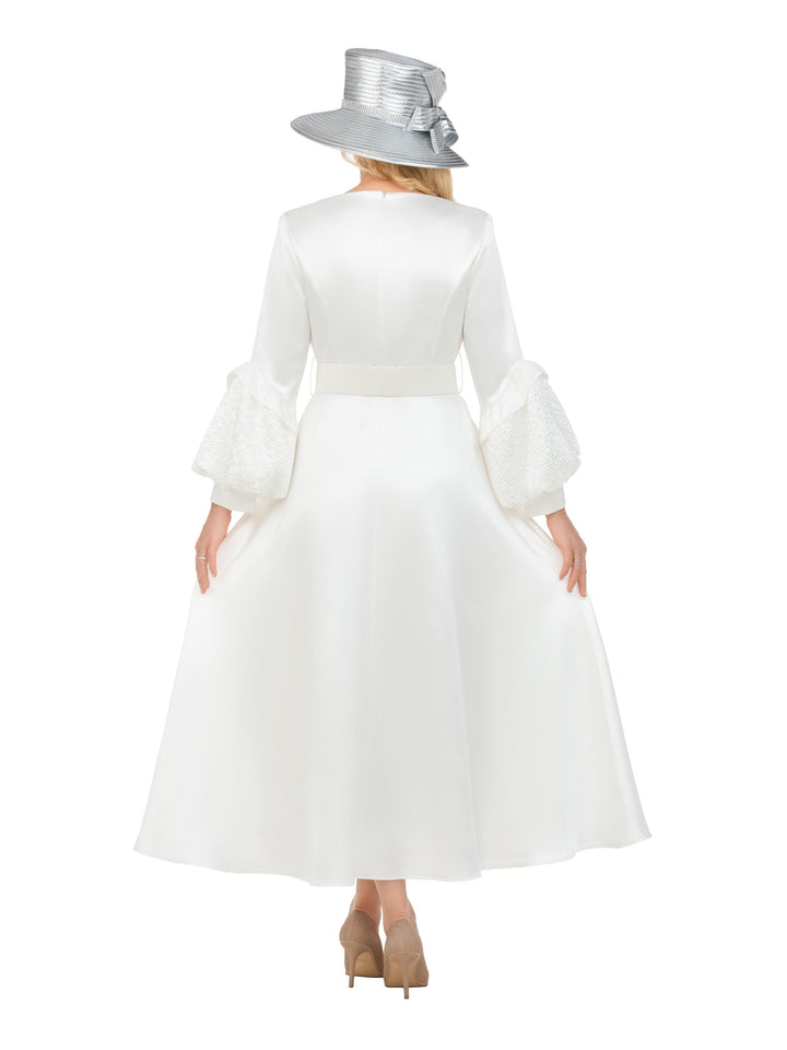 Belted A-line Dress w/ Beaded Embroidery-Plus