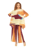 2pc Multi Print Pants Set with Pleats