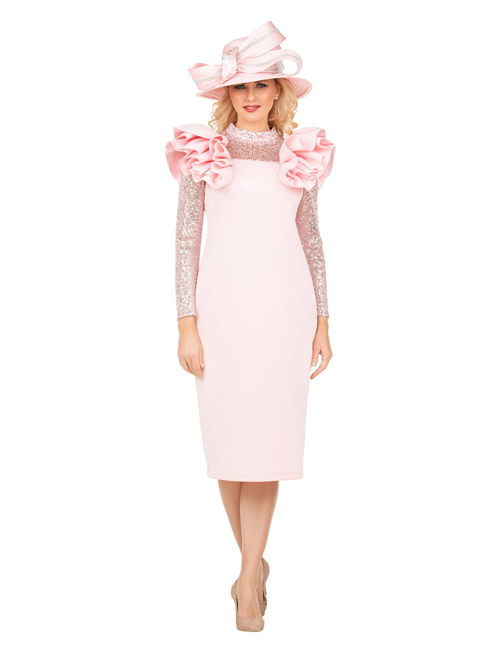 Elegant Scuba Sheath Dress w/ Semi-Sheer Lace Slv