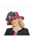 Navy Multi Bow Accent Hat with Jewel Detail
