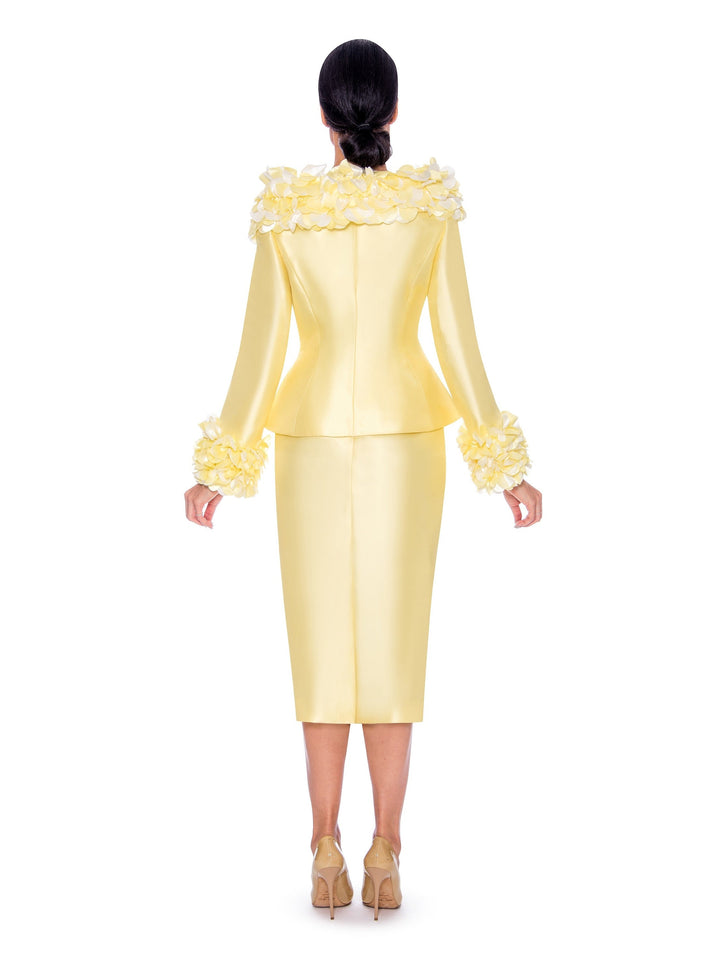 2pc Dbl-brstd Suit w/ Floating Flower Petals-Plus